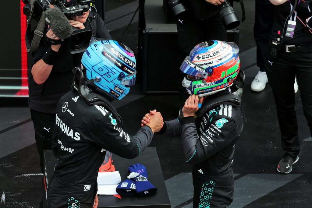 Mercedes-Fahrer George Russell und Kimi Antonelli